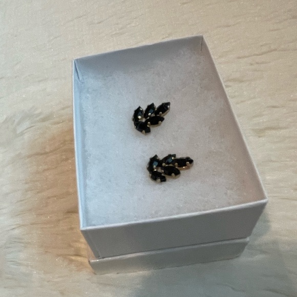 Black onyx crystal cluster earrings. Beautiful and sparkly. - Picture 2 of 3